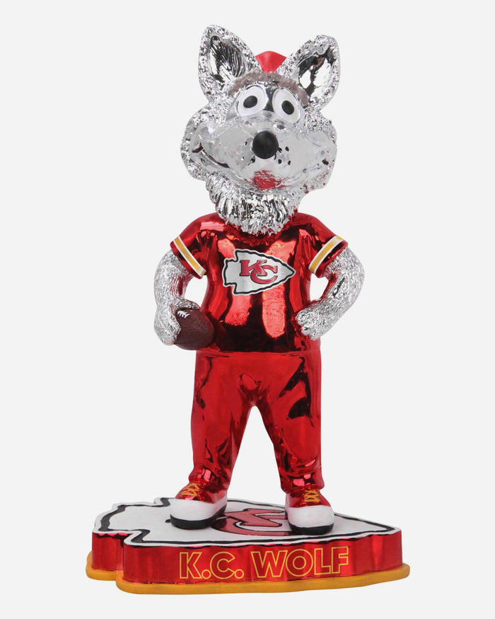 KC Wolf Kansas City Chiefs Electroplated Mascot Bobblehead FOCO - FOCO.com