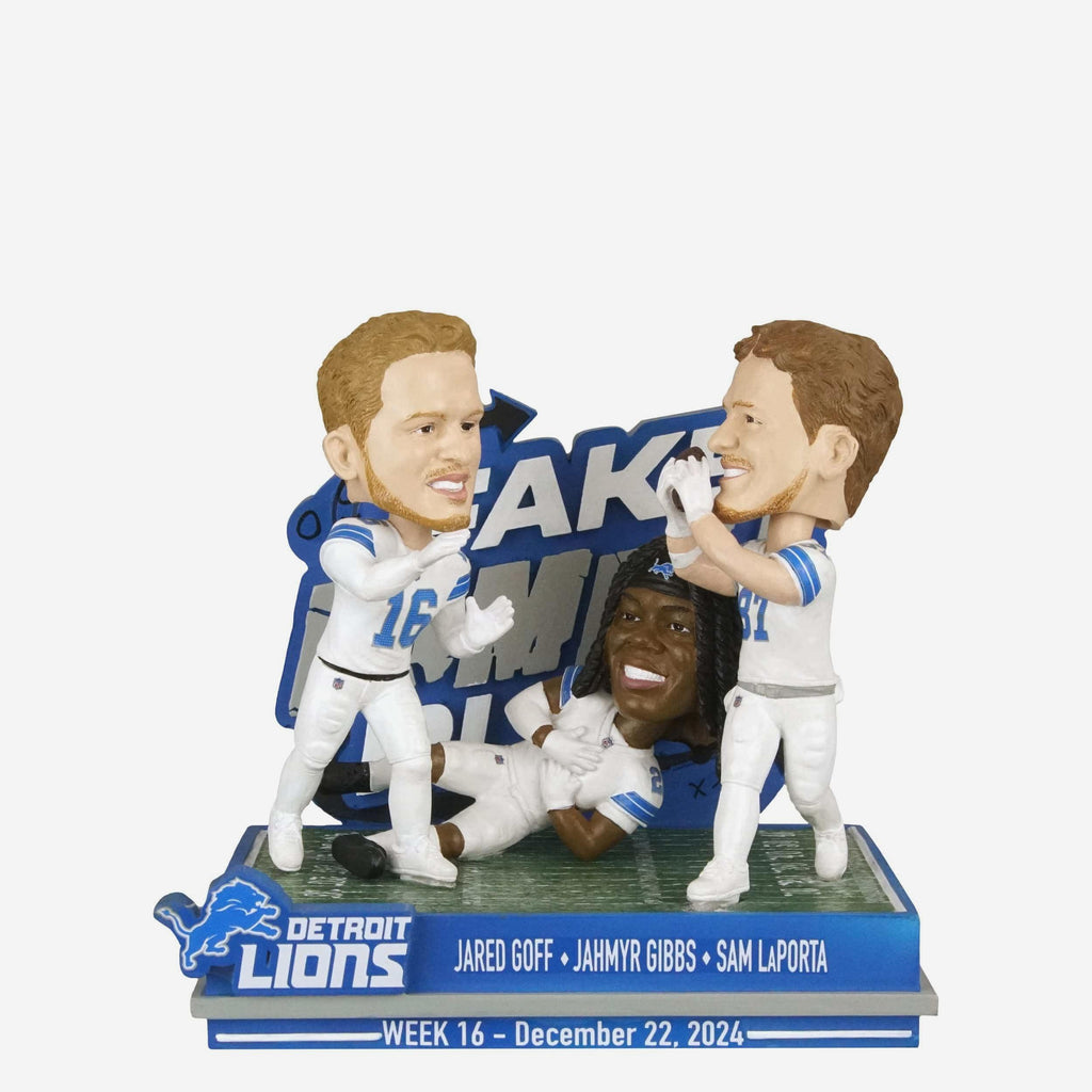 Detroit Lions Trick Play of the Year Mini Bobblehead Scene FOCO - FOCO.com