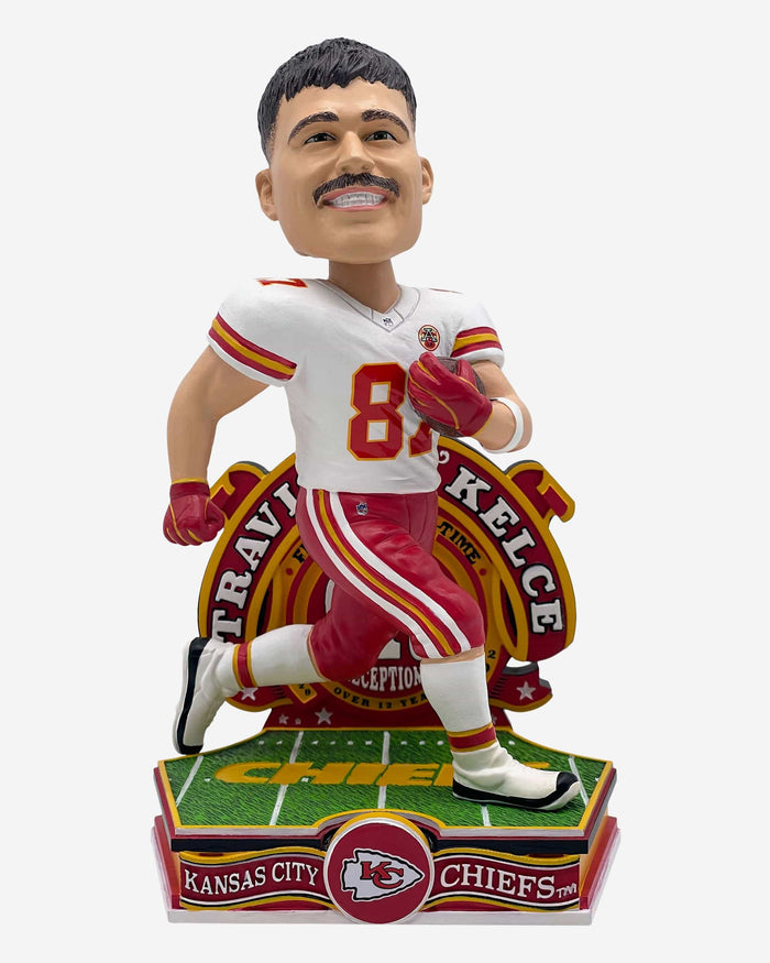 Travis Kelce Kansas City Chiefs All-Time Franchise Reception Leader Bobblehead FOCO - FOCO.com
