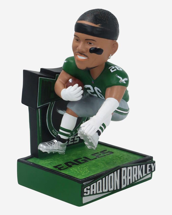 Saquon Barkley Philadelphia Eagles Reverse Hurdle Bobblehead FOCO - FOCO.com