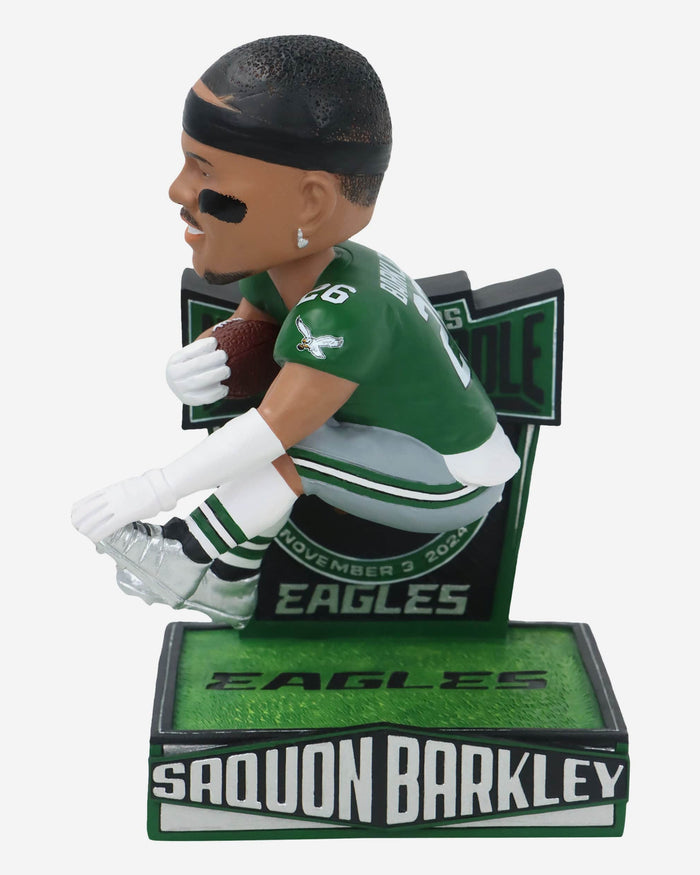 Saquon Barkley Philadelphia Eagles Reverse Hurdle Bobblehead FOCO - FOCO.com