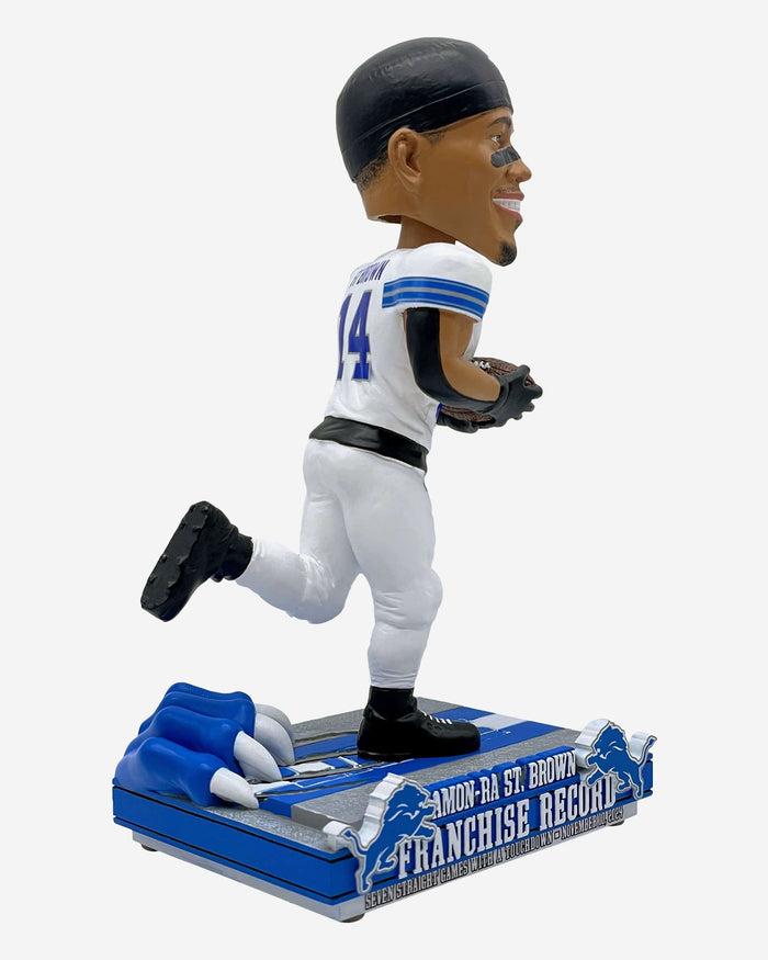 Amon-Ra St Brown Detroit Lions Consecutive Franchise Touchdown Games Record Bobblehead FOCO - FOCO.com