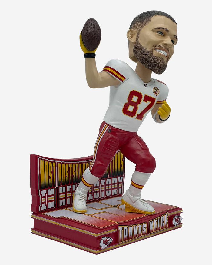 Travis Kelce Kansas City Chiefs Career Postseason Reception Record Bobblehead FOCO - FOCO.com