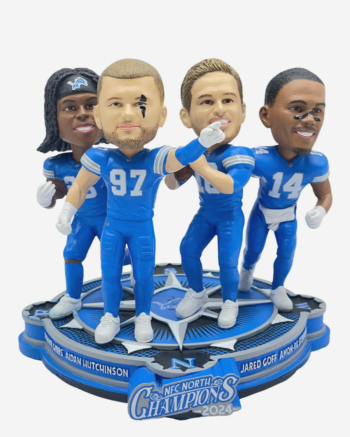 Detroit Lions 2024 NFC North Division Champions Mini Bobblehead Scene FOCO - FOCO.com