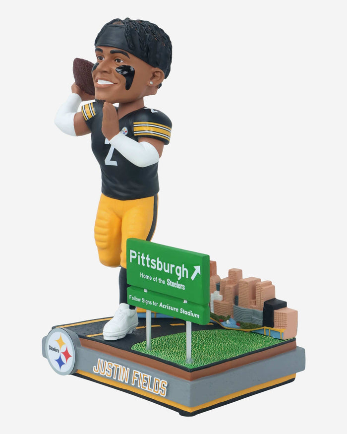 Justin Fields Pittsburgh Steelers Next Stop Bobblehead FOCO - FOCO.com