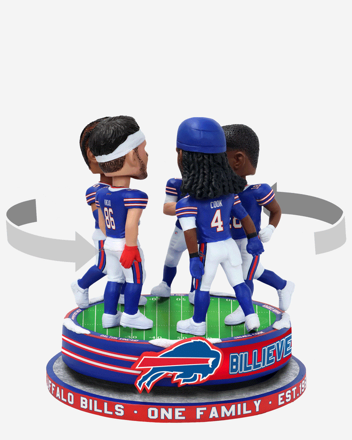 Buffalo Bills Huddle Spinner Mini Bobblehead Scene FOCO - FOCO.com