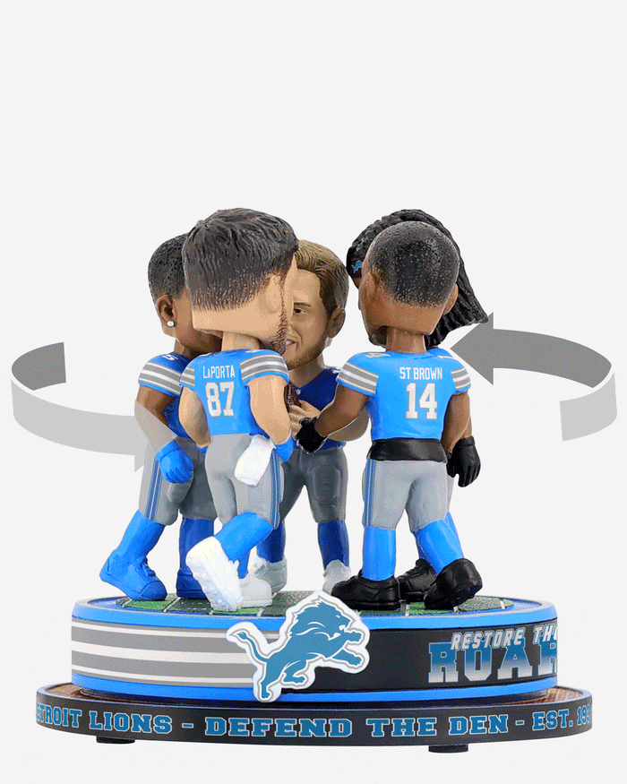 Detroit Lions Huddle Spinner Mini Bobblehead Scene FOCO - FOCO.com