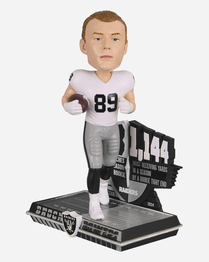 Brock Bowers Las Vegas Raiders Rookie Receiving Yards & Receptions Double Record Bobblehead FOCO - FOCO.com