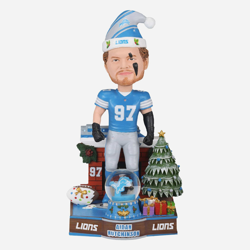 Aidan Hutchinson Detroit Lions Snow Globe Bobblehead FOCO - FOCO.com