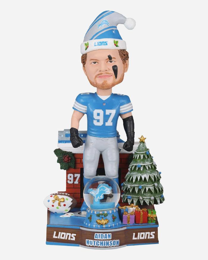 Aidan Hutchinson Detroit Lions Snow Globe Bobblehead FOCO - FOCO.com