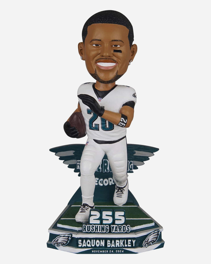Saquon Barkley Philadelphia Eagles Single Game Franchise and Career High Rushing Record Bobblehead FOCO - FOCO.com