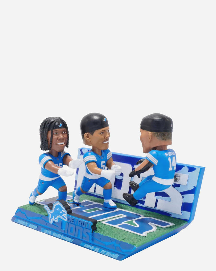 Detroit Lions Touchdown Celebration Mini Bobblehead Scene FOCO - FOCO.com