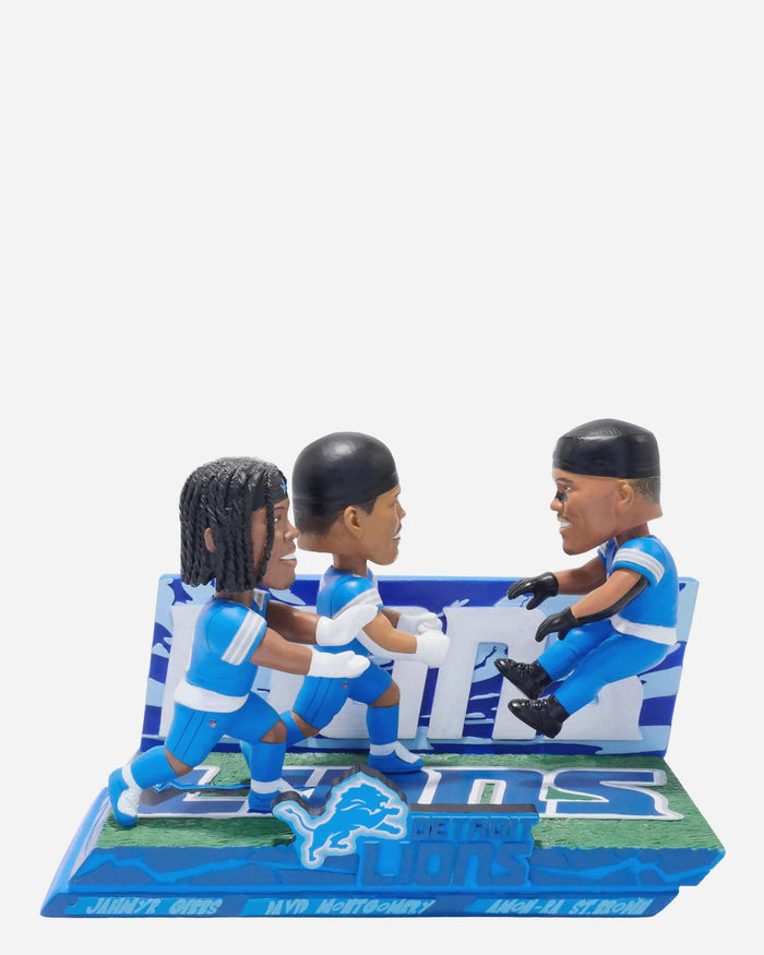 Detroit Lions Touchdown Celebration Mini Bobblehead Scene FOCO - FOCO.com