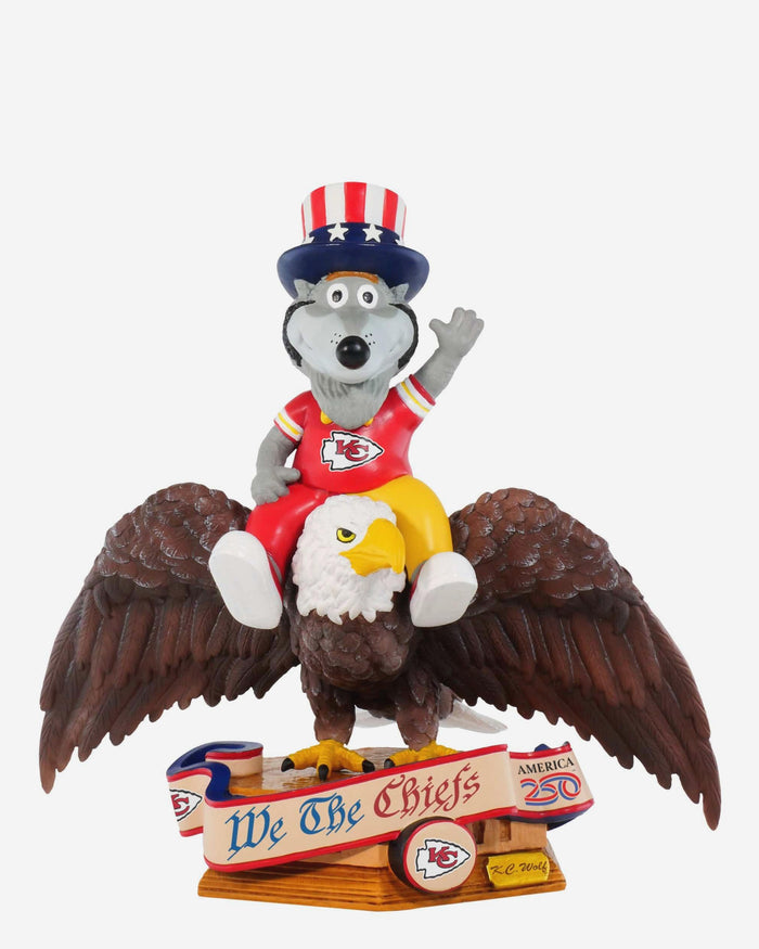 KC Wolf Kansas City Chiefs America's 250th Anniversary Bald Eagle Mascot Bobblehead FOCO - FOCO.com