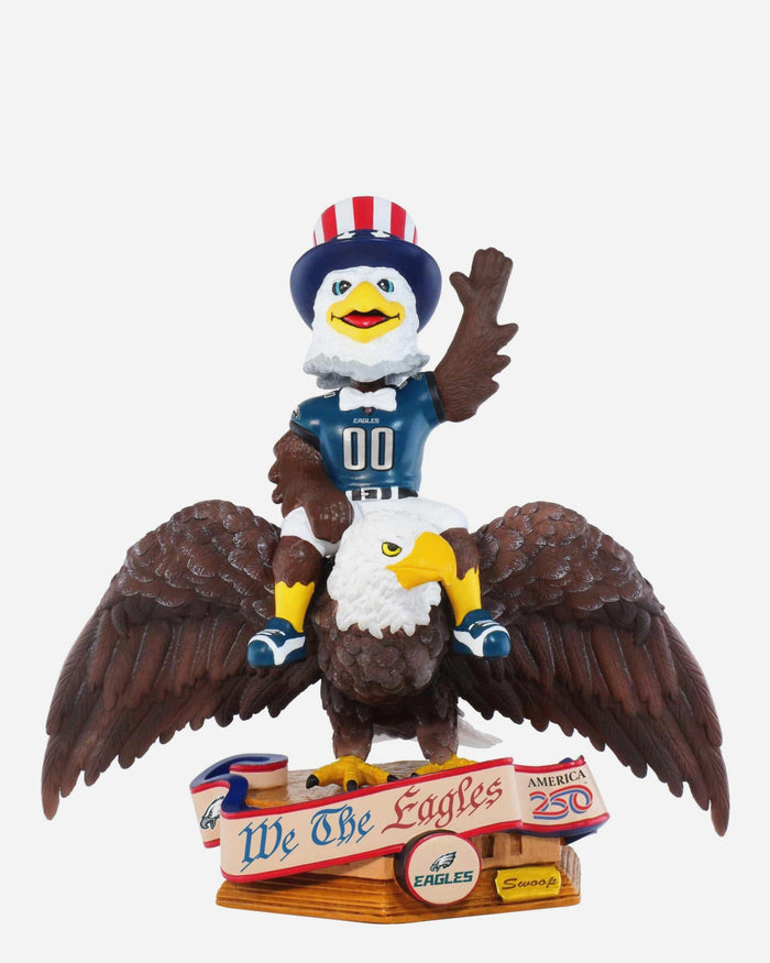 Swoop Philadelphia Eagles America's 250th Anniversary Bald Eagle Mascot Bobblehead FOCO - FOCO.com