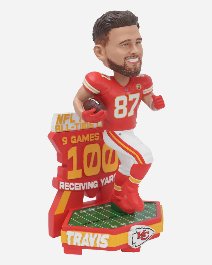 Travis Kelce Kansas City Chiefs 2024 NFL Playoffs 100+ Receiving Yards Record Bobblehead FOCO - FOCO.com