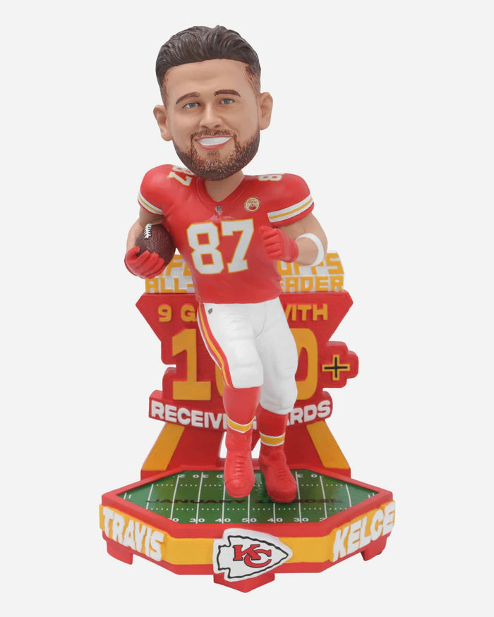 Travis Kelce Kansas City Chiefs 2024 NFL Playoffs 100+ Receiving Yards Record Bobblehead FOCO - FOCO.com