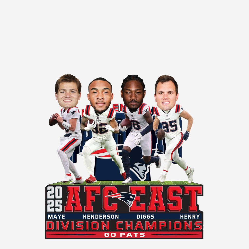 New England Patriots 2025 AFC East Division Champions Mini Bobblehead Scene FOCO - FOCO.com