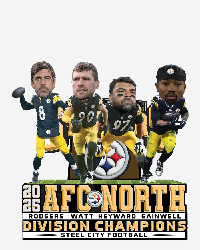 Pittsburgh Steelers 2025 AFC North Division Champions Mini Bobblehead Scene FOCO - FOCO.com