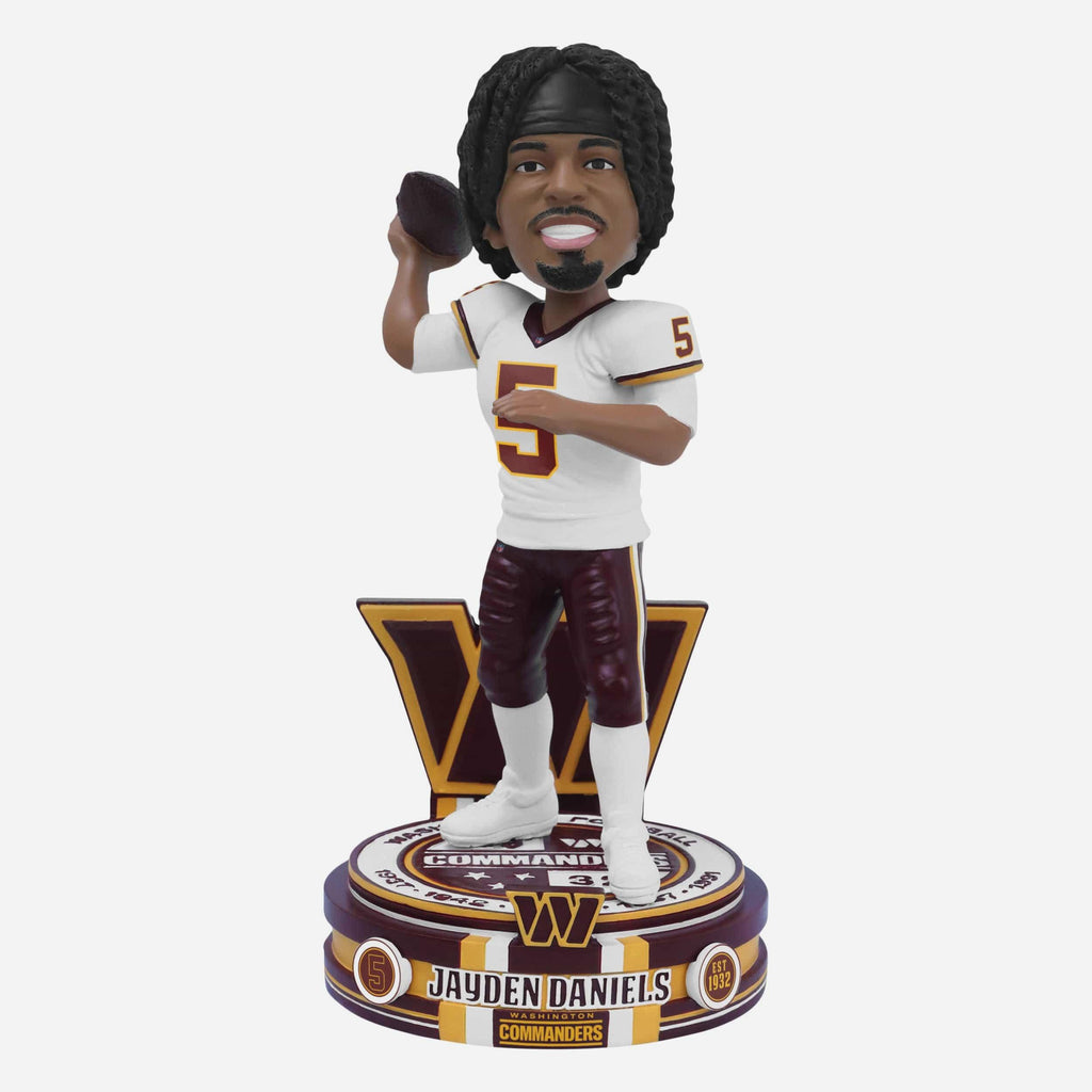 Jayden Daniels Washington Commanders Alternate Uniform Bobblehead FOCO - FOCO.com