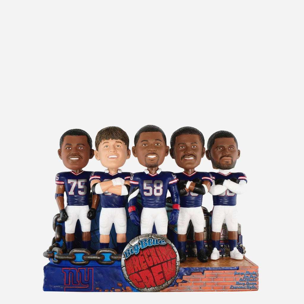 New York Giants Big Blue Wrecking Crew Defense Mini Bobblehead Scene FOCO - FOCO.com