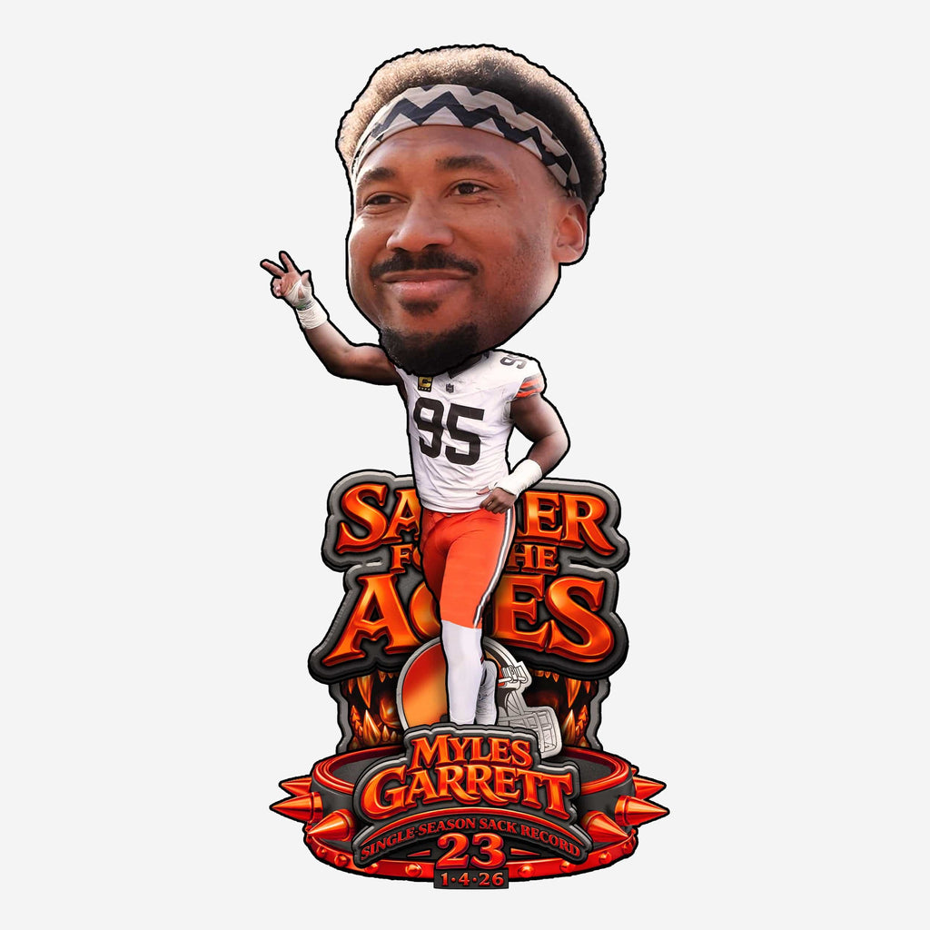 Myles Garrett Cleveland Browns NFL Single Season Sack Record Bighead Bobblehead FOCO - FOCO.com