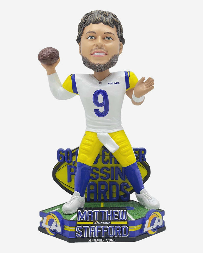Matthew Stafford Los Angeles Rams Career Milestone 60,000 Passing Yards Bobblehead FOCO - FOCO.com
