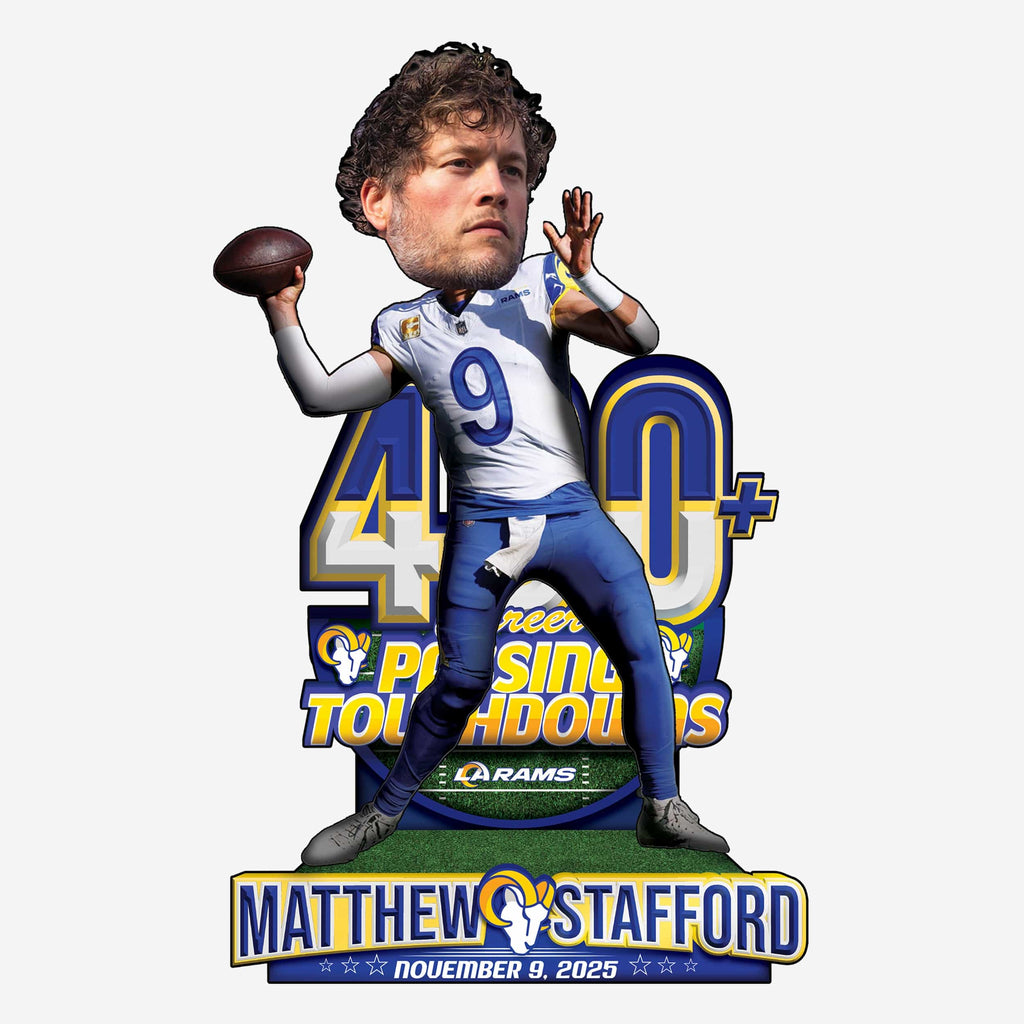 Matthew Stafford Los Angeles Rams 400 Career Touchdowns Bobblehead FOCO - FOCO.com
