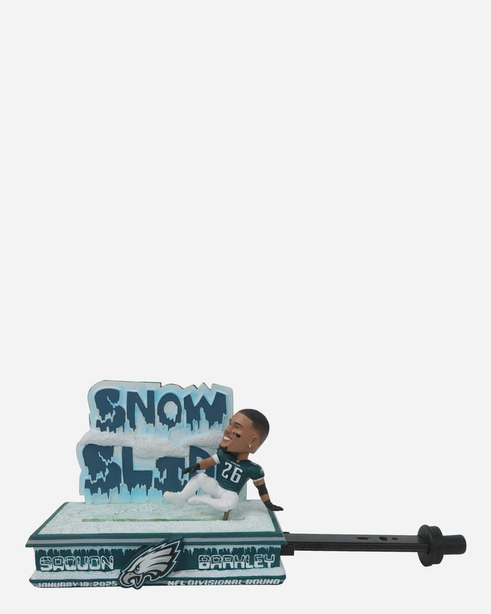 Saquon Barkley Philadelphia Eagles Divisional Round Snow Slide Gamebreaker Bobblehead FOCO - FOCO.com