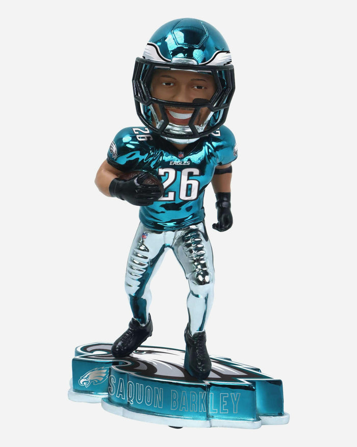 Saquon Barkley Philadelphia Eagles Electroplated Edition Bobblehead FOCO - FOCO.com