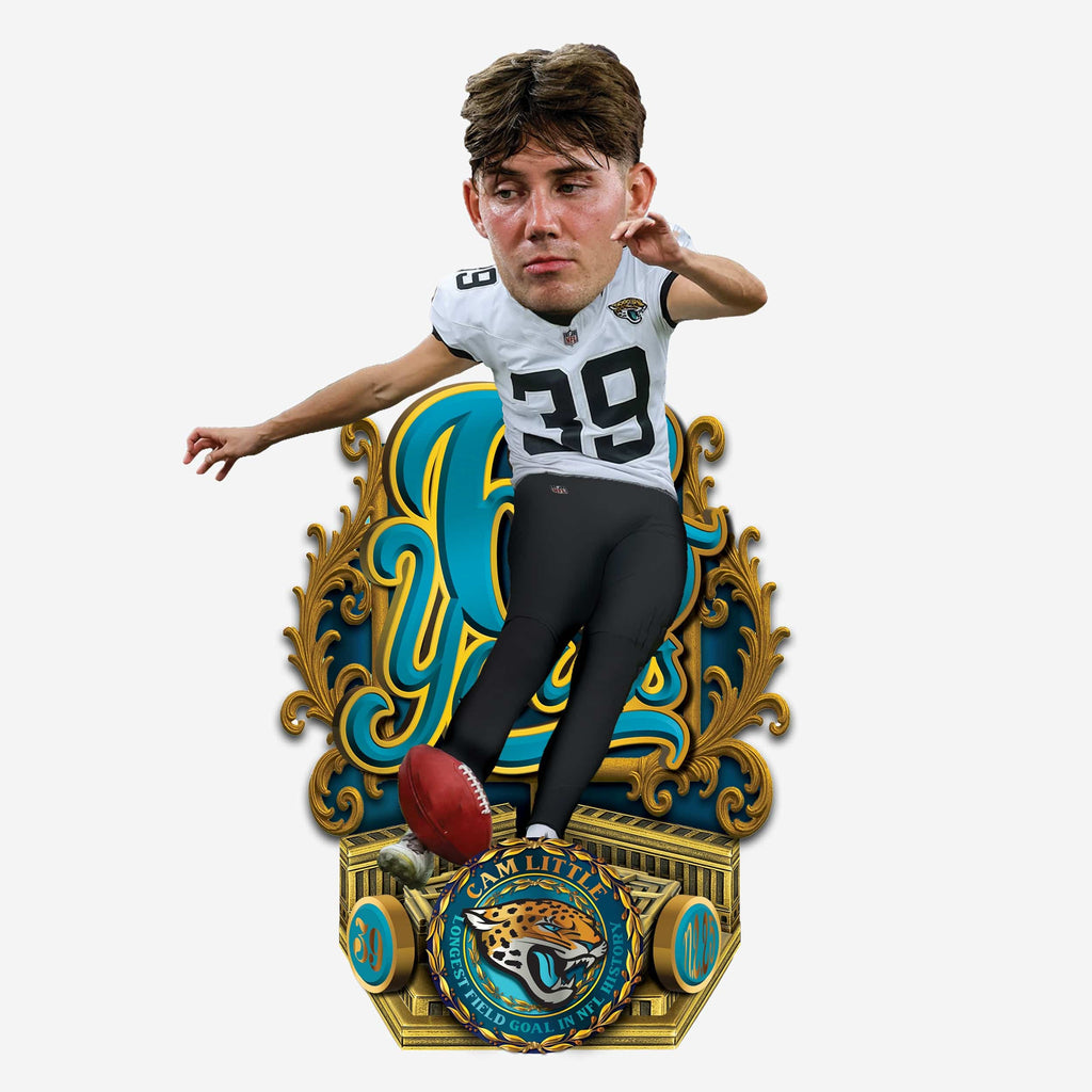 Cam Little Jacksonville Jaguars 68 Yard Longest Field Goal In NFL History Bobblehead FOCO - FOCO.com