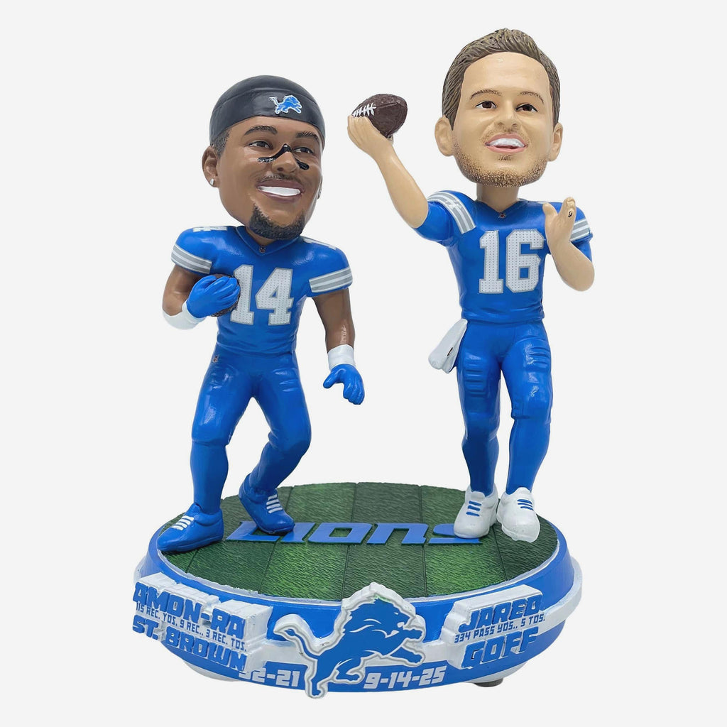 Jared Goff & Amon Ra St Brown Detroit Lions Dual Gamebreaker Bobblehead FOCO - FOCO.com