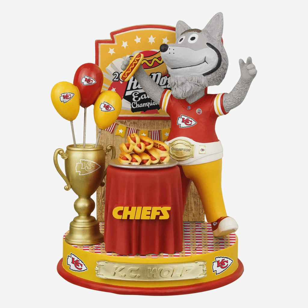 KC Wolf Kansas City Chiefs Hot Dog Eating Contest Bobblehead FOCO - FOCO.com