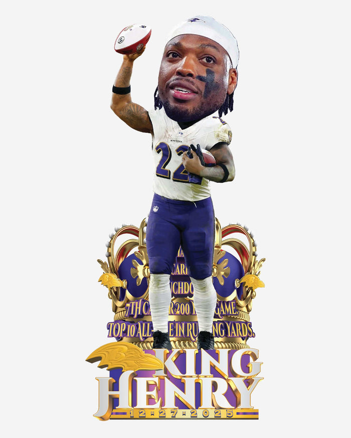 Derrick Henry Baltimore Ravens Historic Night Gamebreaker Bobblehead FOCO - FOCO.com