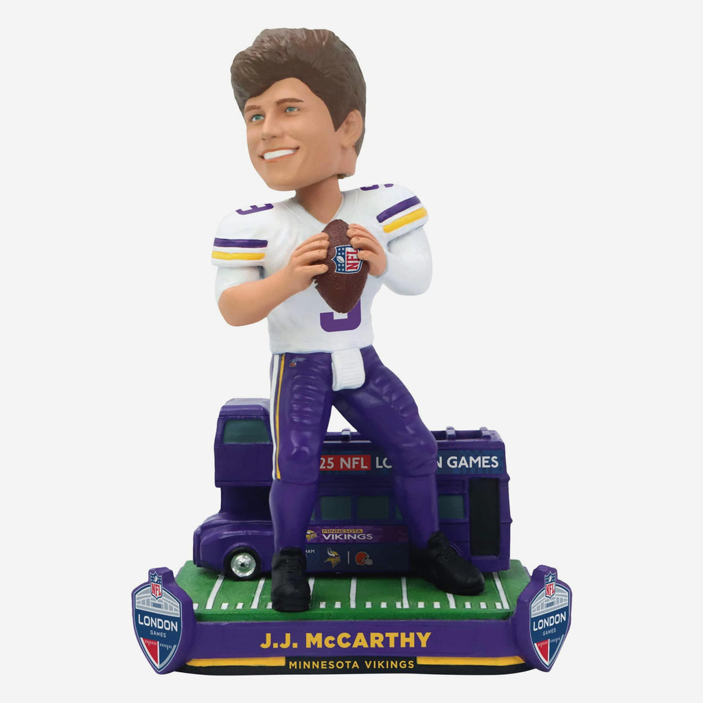 JJ McCarthy Minnesota Vikings 2025 NFL International Game Bobblehead FOCO - FOCO.com