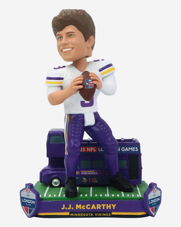 JJ McCarthy Minnesota Vikings 2025 NFL International Game Bobblehead FOCO - FOCO.com