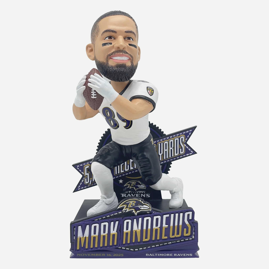 Mark Andrews Baltimore Ravens Most Receiving Yards In Franchise History Bobblehead FOCO - FOCO.com