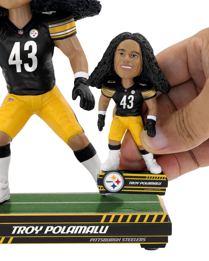 Troy Polamalu Pittsburgh Steelers Magnetized Bobble Dubblz Bobblehead FOCO - FOCO.com