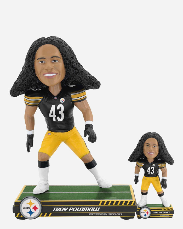 Troy Polamalu Pittsburgh Steelers Magnetized Bobble Dubblz Bobblehead FOCO - FOCO.com