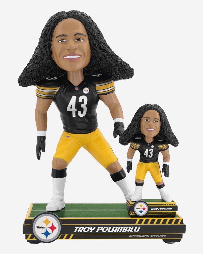 Troy Polamalu Pittsburgh Steelers Magnetized Bobble Dubblz Bobblehead FOCO - FOCO.com