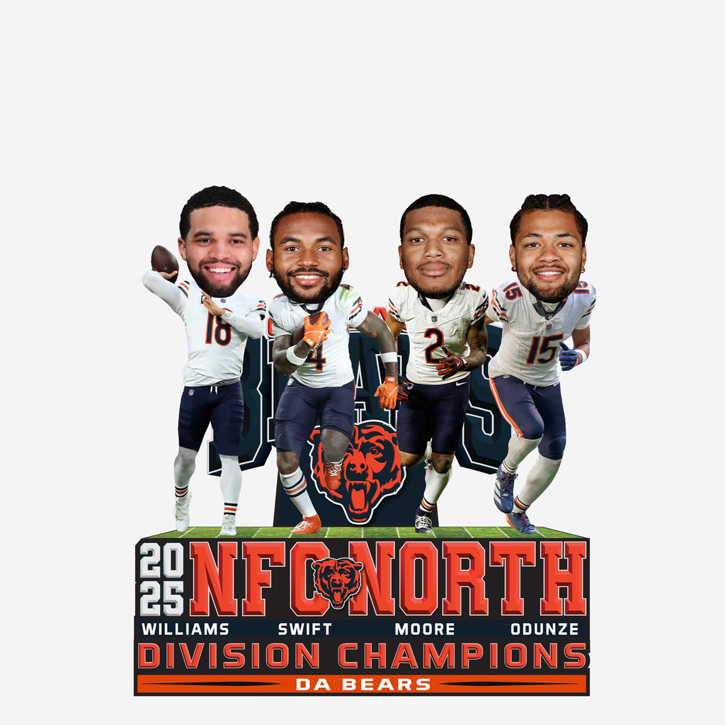 Chicago Bears 2025 NFC North Division Champions Mini Bobblehead Scene FOCO - FOCO.com