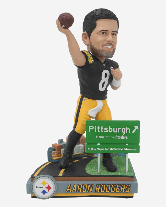 Aaron Rodgers Pittsburgh Steelers Next Stop Bobblehead FOCO - FOCO.com