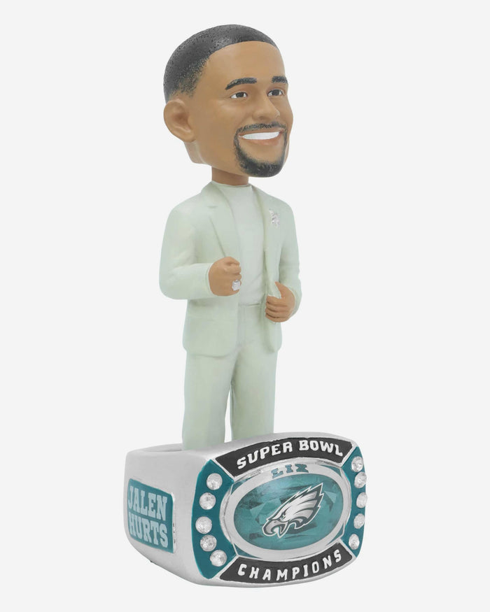 Jalen Hurts Philadelphia Eagles Ring Ceremony Ring Base Bobblehead FOCO - FOCO.com