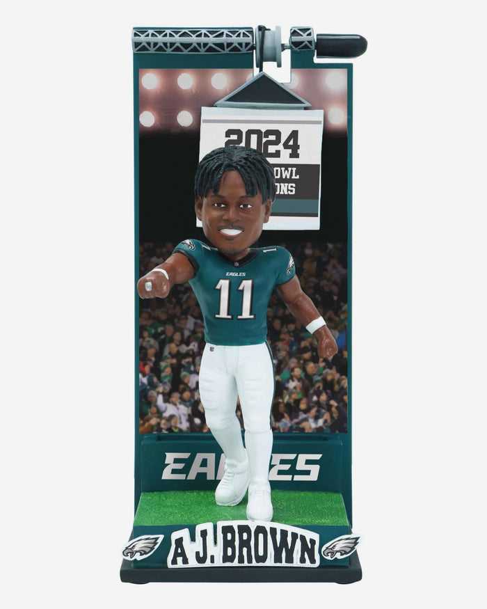AJ Brown Philadelphia Eagles Banner Raising Bobblehead FOCO - FOCO.com