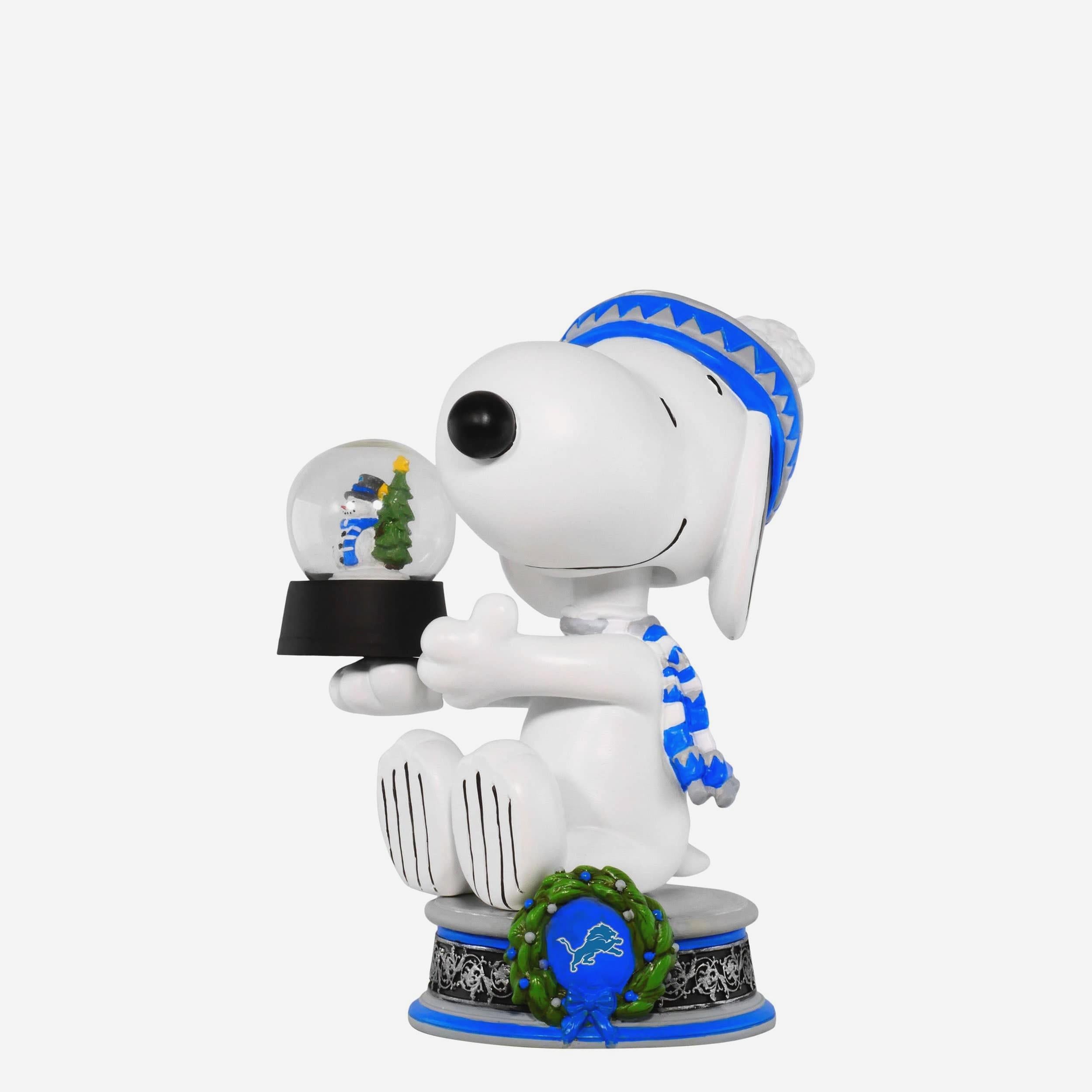 Detroit Lions Snoopy Peanuts Snow Globe Bobblehead FOCO