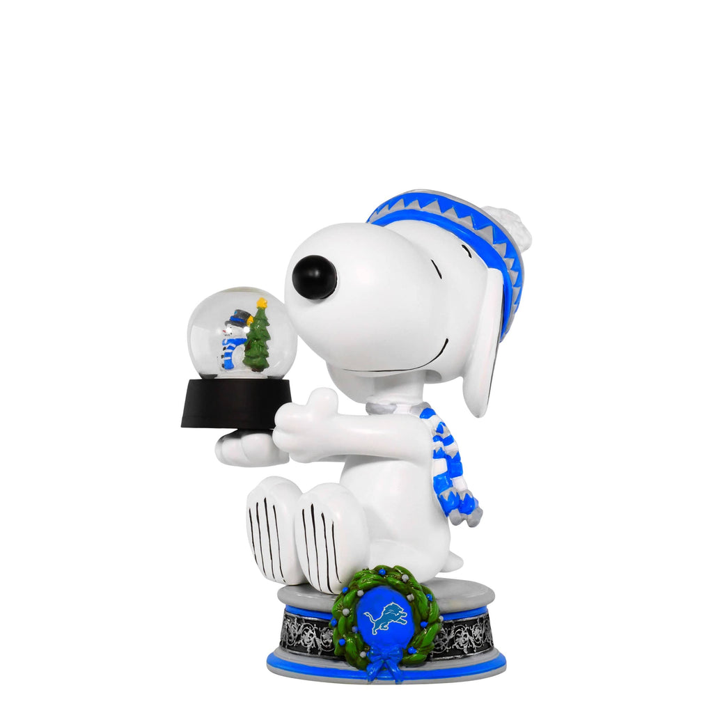 Detroit Lions Snoopy Peanuts Snow Globe Bobblehead FOCO - FOCO.com