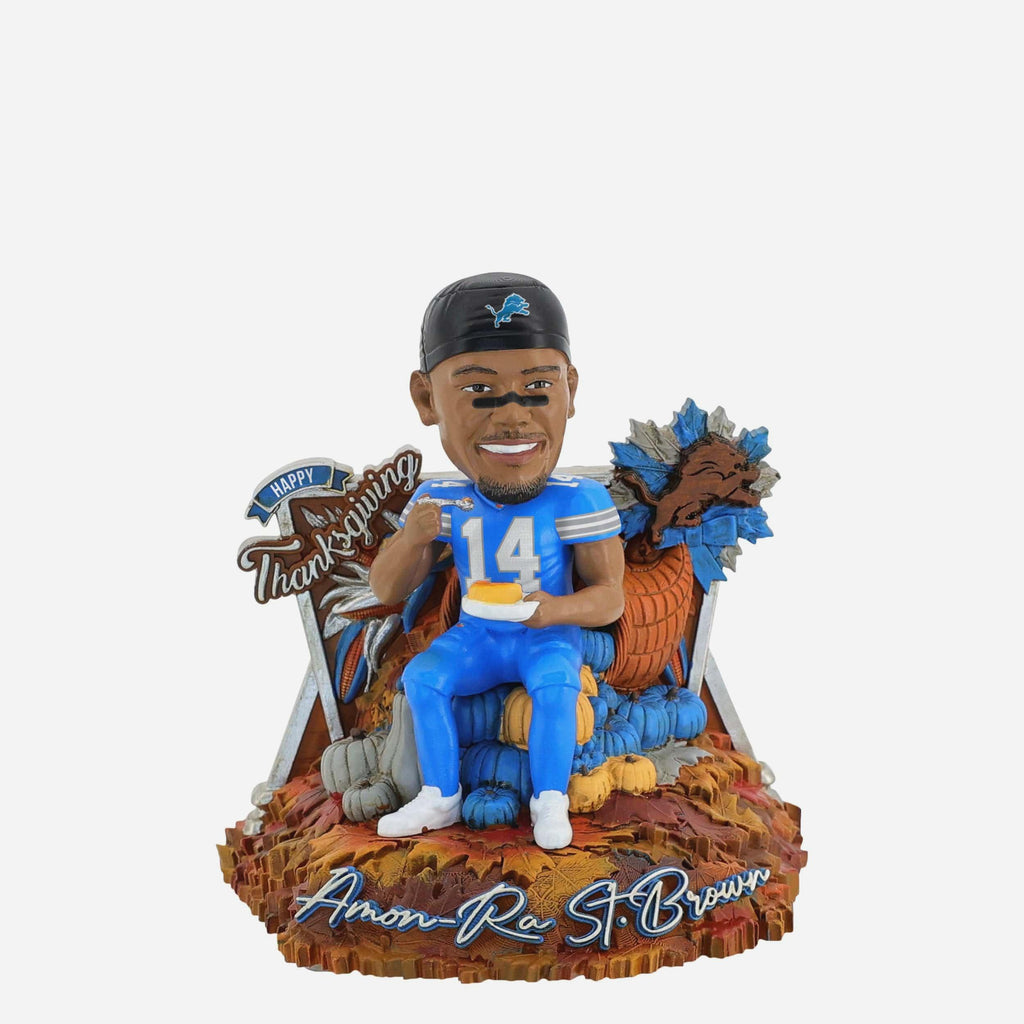 Amon Ra St Brown Detroit Lions Thanksgiving Day Bobblehead FOCO - FOCO.com