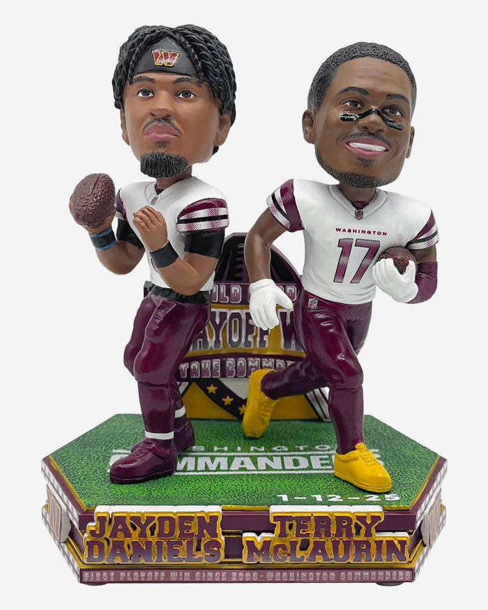 Jayden Daniels & Terry McLaurin Washington Commanders Wild Card Dual Gamebreaker Bobblehead FOCO - FOCO.com