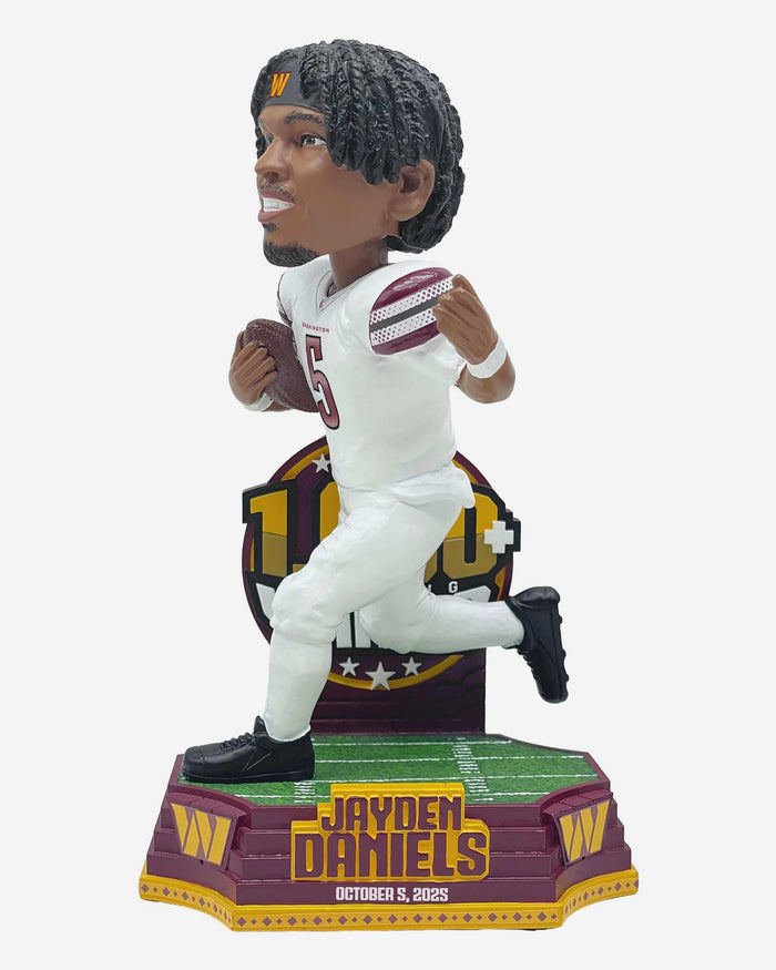 Jayden Daniels Washington Commanders 1000 Rushing Yards in 20 Games Historic Milestone Bobblehead FOCO - FOCO.com