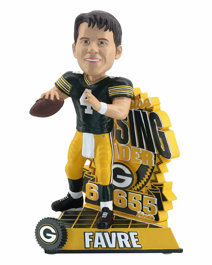 Brett Favre Green Bay Packers All Time Franchise Leading Passer Bobblehead FOCO - FOCO.com